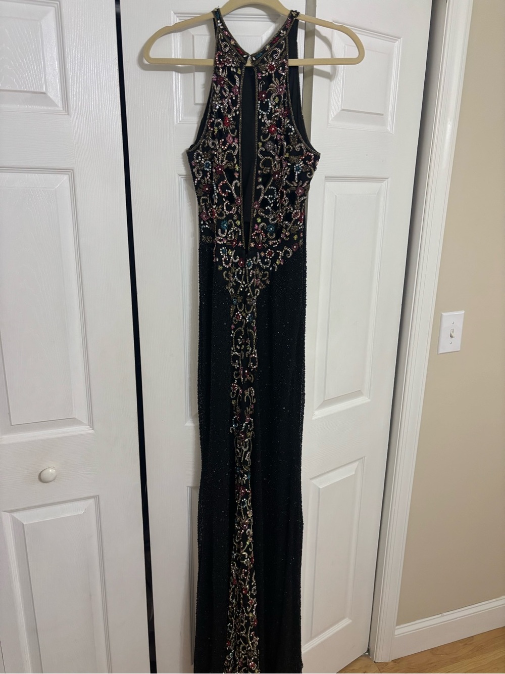 Sherri Hill Black Prom Dress with Multicolor Beaded Embroidery - Picture 6 of 6
